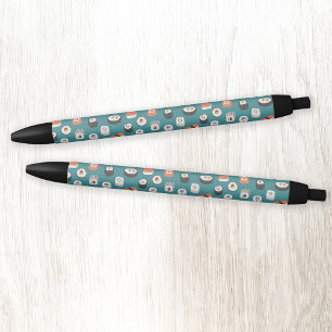 Sushi Nigiri Maki Roll Pattern Black Ink Pen