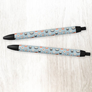 Sushi Nigiri Maki Roll Pattern Black Ink Pen