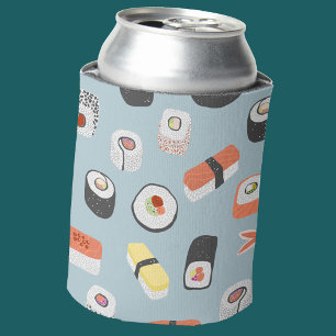 Sushi Nigiri Maki Roll Patterned Can Cooler