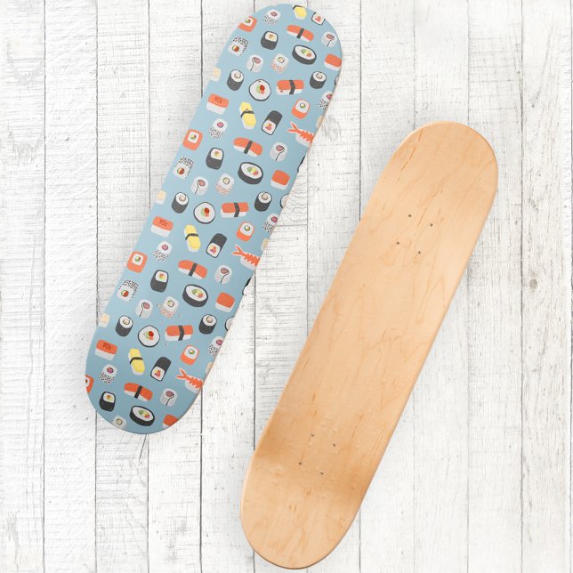Sushi Nigiri Maki Roll Skateboard (Sushi Japanese food art skateboard)
