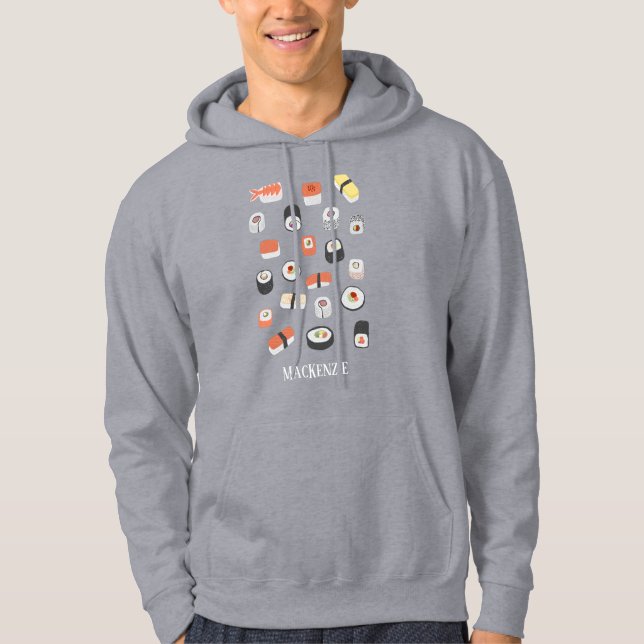 Sushi Nigiri Sashimi Maki Roll Name Hoodie (Front)