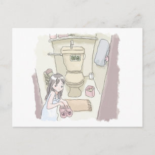 Sushi Nishi an illustration of a woman who has Postcard