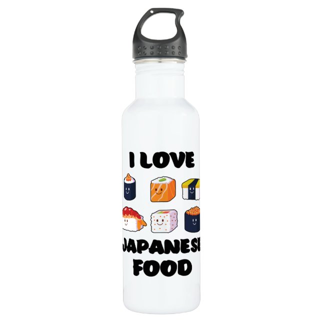 Sushi Noodles Anime Manga Funny Japan Otaku Outfit 710 Ml Water Bottle (Front)