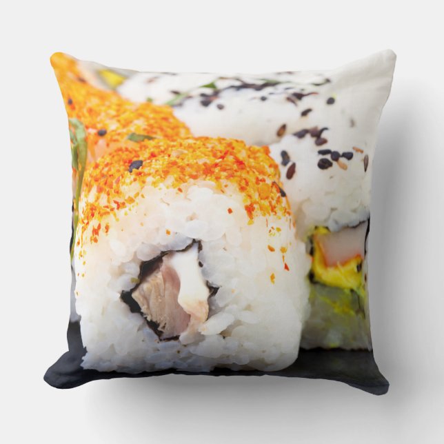 Sushi on a plate cushion (Front)