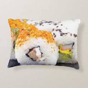 Sushi on a plate decorative cushion
