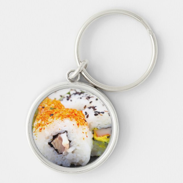 Sushi on a plate key ring (Front)