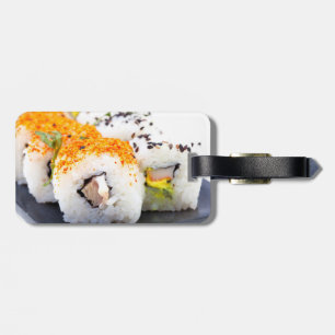 Sushi on a plate luggage tag