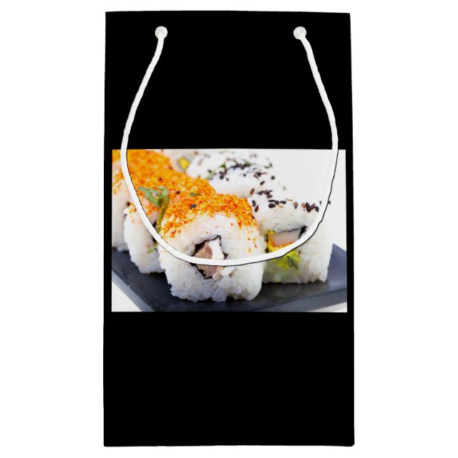 Sushi on a plate small gift bag (Back)