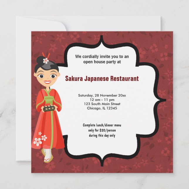 Sushi Open House Invitation (Front)