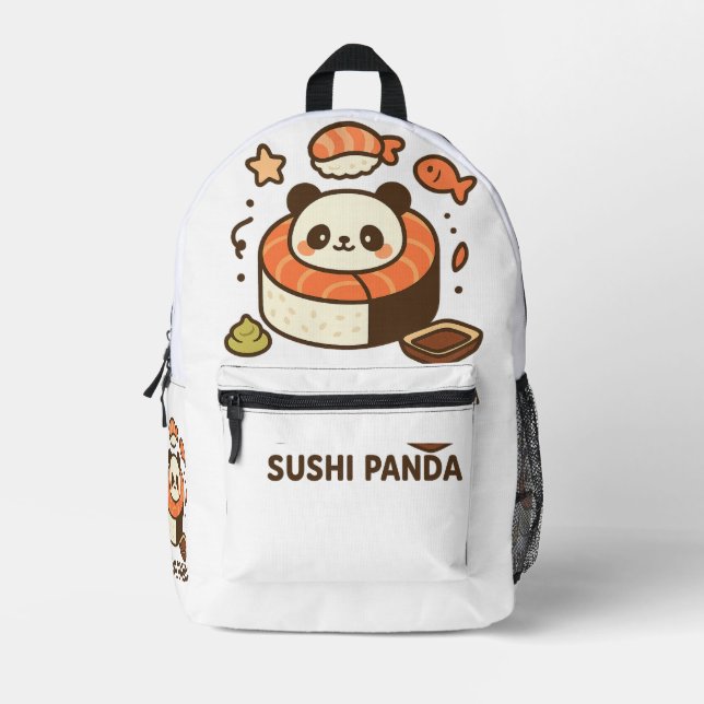 Sushi Panda Printed Backpack (Front)