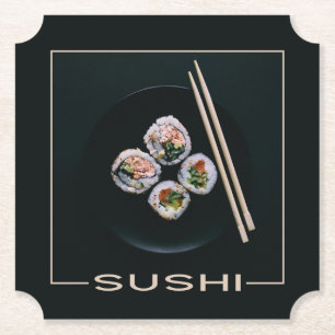 Sushi paper coasters