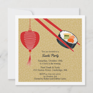 Sushi Party Flat Invitation
