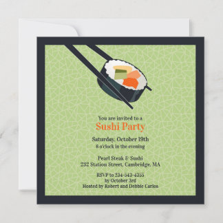 Sushi Party Flat Invitation