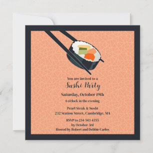 Sushi Party Flat Invitation