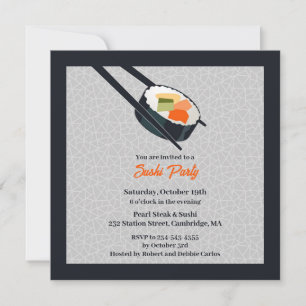 Sushi Party Flat Invitation