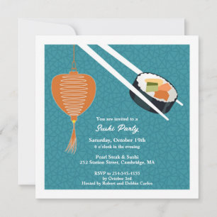 Sushi Party Flat Invitation