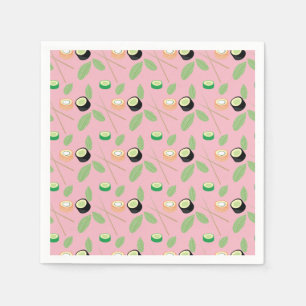 Sushi Party Hibachi Sushi Rolls and Chopsticks Napkin