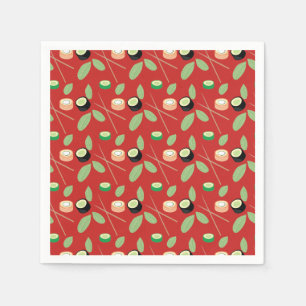 Sushi Party Hibachi Sushi Rolls and Chopsticks Napkin