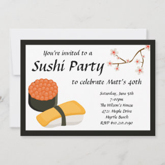 Sushi Party Invitation