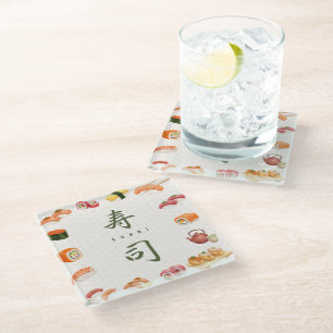 Sushi Party Invitation 寿司 Glass Coaster