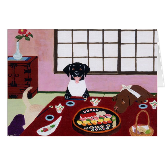 Sushi Party Labradors (Front Horizontal)