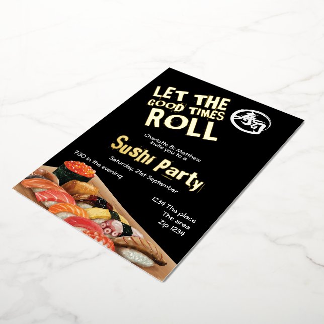 Sushi Party Let The Good Times Roll Japanese (Rotated)