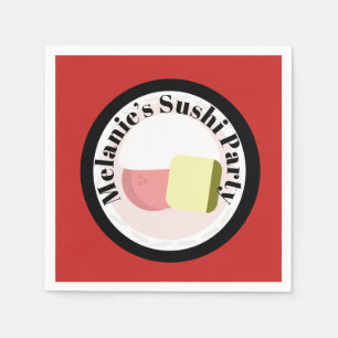 Sushi Party Rolls Birthday Name Napkin