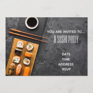 Sushi Party Stylish Japanese party Invitation
