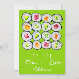 Sushi Party Stylish Modern Japanese party Invitati Invitation