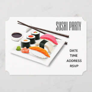 Sushi Party Stylish Modern Japanese party Invitation