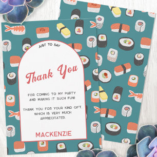 Sushi Party Thank You Card