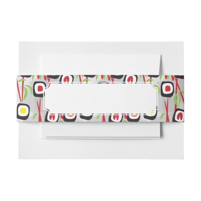 Sushi Pattern Invitation Belly Band (Front Example)