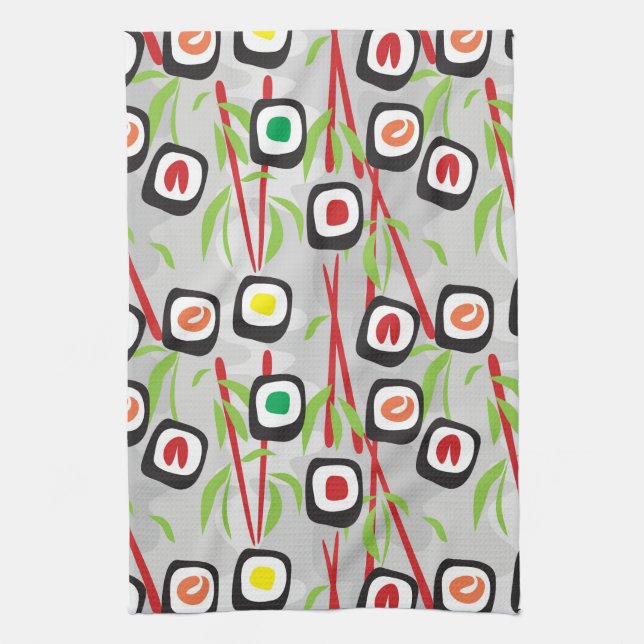 Sushi Pattern Tea Towel (Vertical)