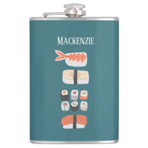 Sushi Personalised Hip Flask