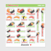 Sushi Personalised Name Labels | School