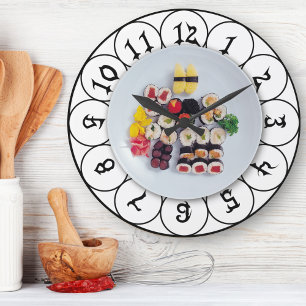 Sushi plate   kitchen large clock
