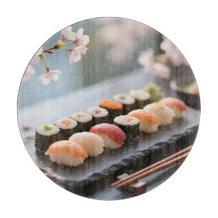 Sushi Platter Cherry Blossom Cutting Board