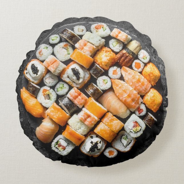 Sushi Platter Throw Pillow (Front)