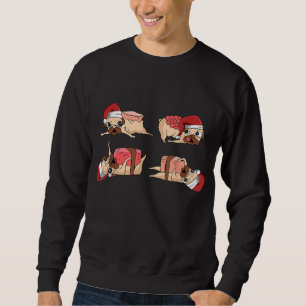 Sushi Pug Christmas Pajama Cute Japanese Food Dog Sweatshirt