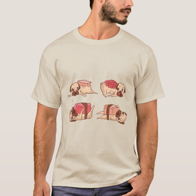 Sushi Pugs T-Shirt (Front)