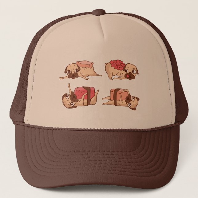 Sushi Pugs Trucker Hat (Front)