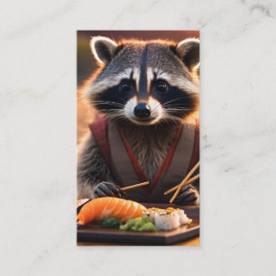 sushi racoon business card