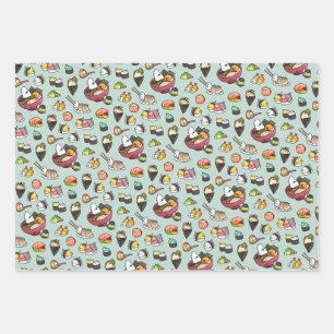 Sushi & Ramen Birds Wrapping Paper Sheet