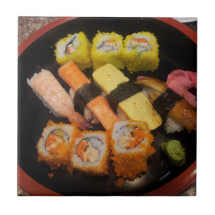Sushi Raw Food Japanese Meal Delicious Serving Tile