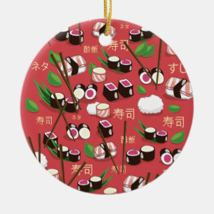 Sushi Red Ceramic Tree Decoration