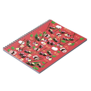 Sushi Red Notebook