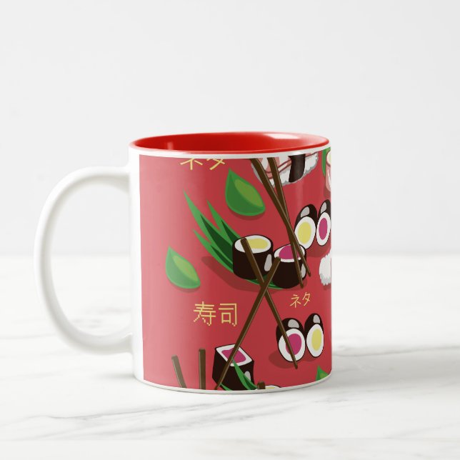 Sushi Red Two-Tone Coffee Mug (Left)