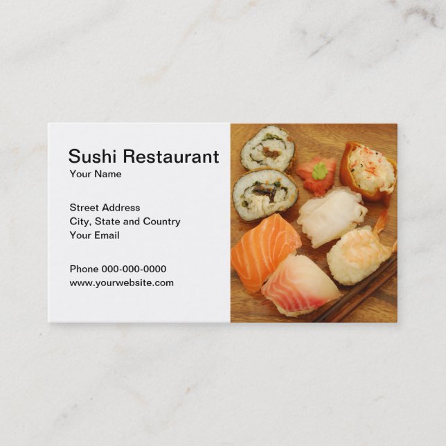 Sushi Restaurant Business Card (Front)
