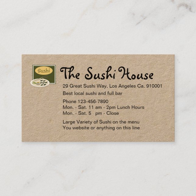 Sushi Restaurant Business Card (Front)