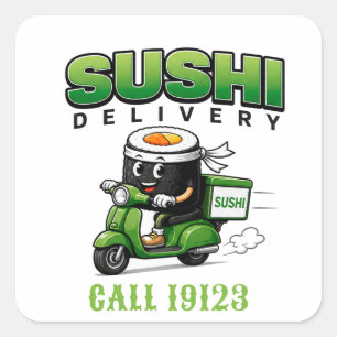 🍣 Sushi Restaurant Delivery Crew Apparel 🍣 Square Sticker